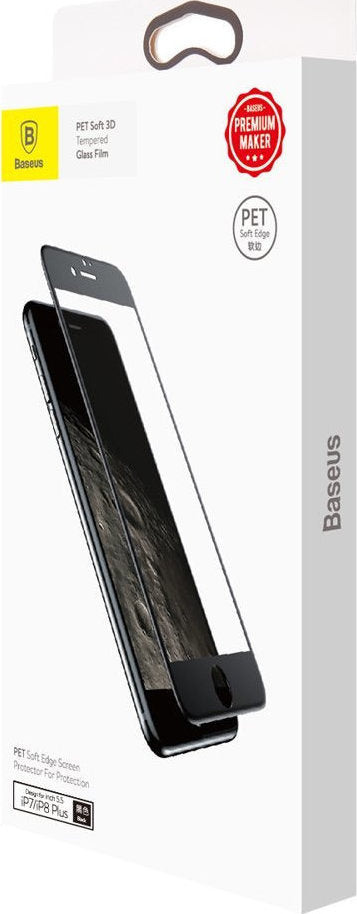 Baseus Full Glue Tempered Glass Black (iPhone 8 Plus / 7 Plus)