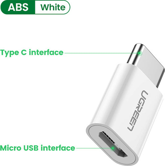 Ugreen Μετατροπέας USB-C male σε micro USB female Λευκό (30154)