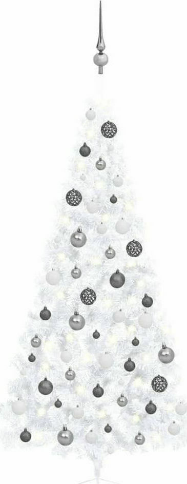 Χριστουγεννιάτικο Δέντρο Στολισμένο 210εκ. με Φωτισμό LED Λευκό 3077657