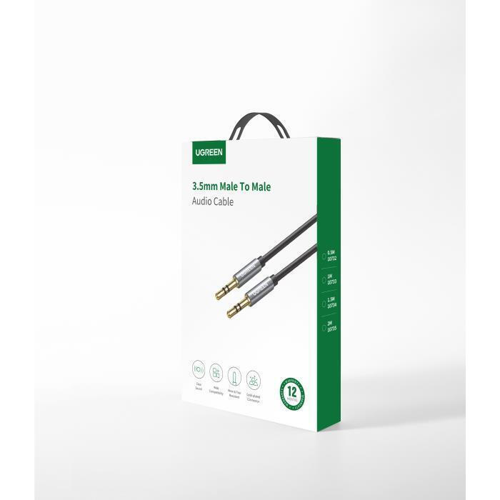 Ugreen Cable 3.5mm male - 3.5mm male Μαύρο 0.5m (10732)