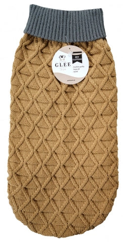 Glee Rhombus Πλεκτό Πουλόβερ Σκύλου σε Καφέ χρώμα 25cm
