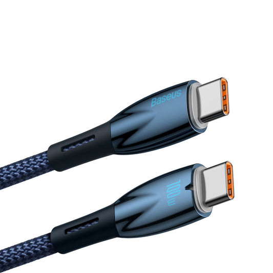 Καλώδιο USB-C cable for USB-C Baseus Glimmer Series, 100W, 1m (Blue) (6932172618032)