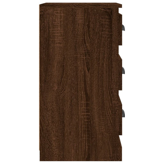 Συρταριέρα Αποθήκευσης Ξύλινη με 3 Συρτάρια 816223 Καφέ Δρυς Μ36xΠ35.5xΥ67.5εκ.