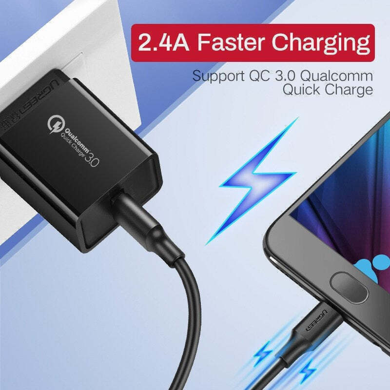 Ugreen Regular USB 2.0 to micro USB Cable Λευκό 1.5m 1τμχ