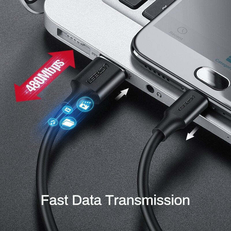 Ugreen Regular USB 2.0 to micro USB Cable Λευκό 1.5m 1τμχ