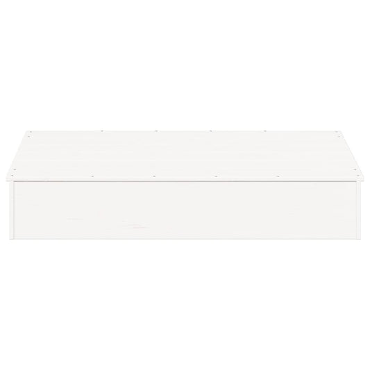 Vidaxl Αμμοδόχος Με Κάλυμμα Λευκή 111x111x19,5 Εκ. Μασίφ Ξύλο Πεύκου - Λευκό
