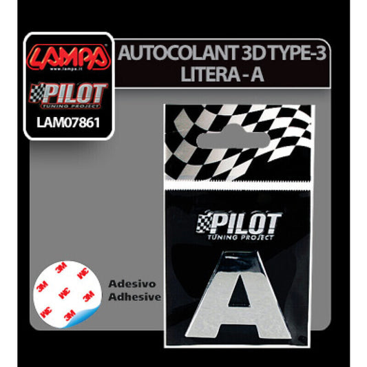Lampa Αυτοκόλλητο Γράμμα Αυτοκινήτου Χρωμίου 3D "A" 2.8cm 07861