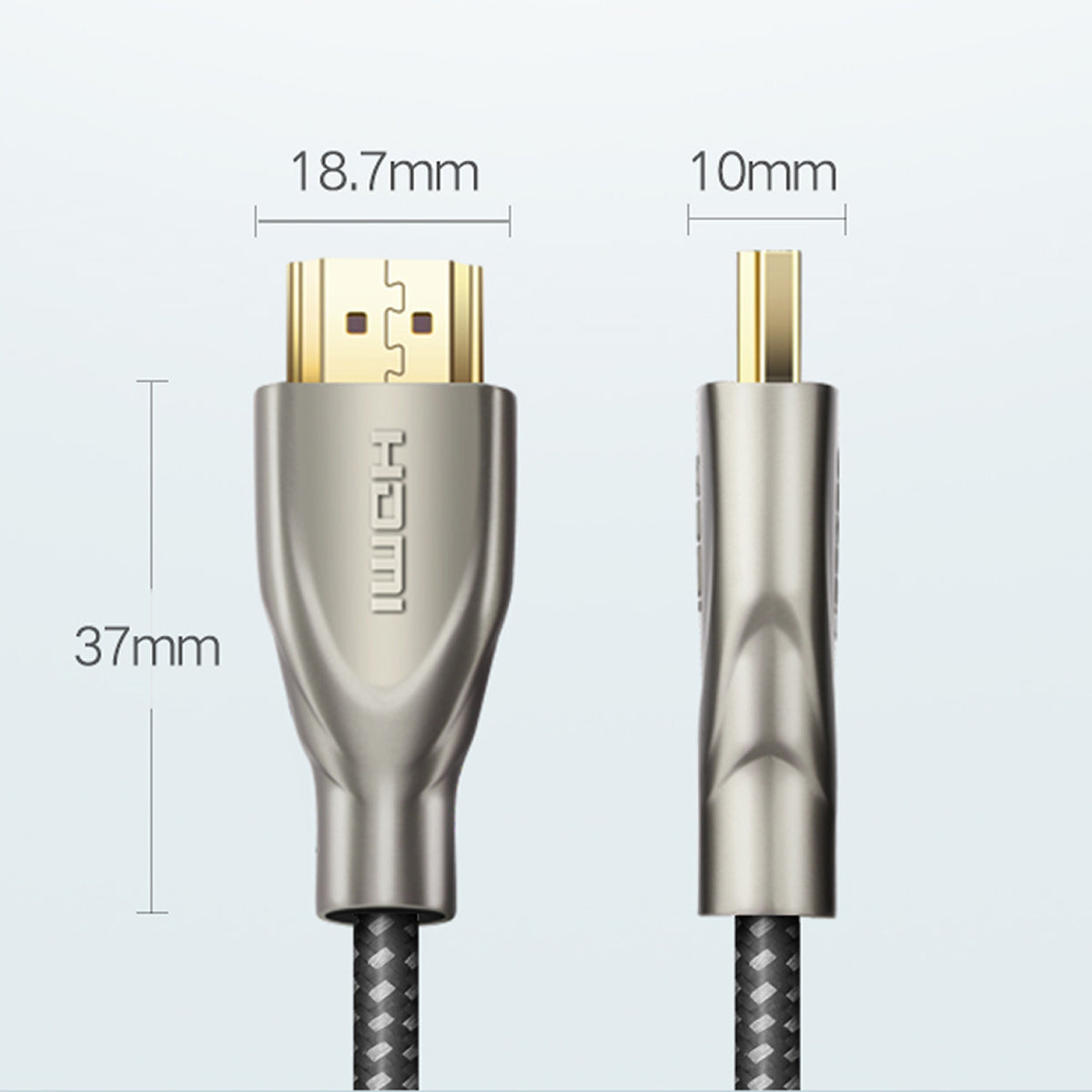Ugreen HDMI 2.0 Braided Cable HDMI male - HDMI male 2m Γκρι