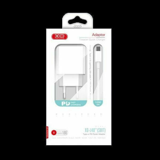 XO Φορτιστής Χωρίς Καλώδιο με Θύρα USB-C 18W Power Delivery Λευκός (L40)