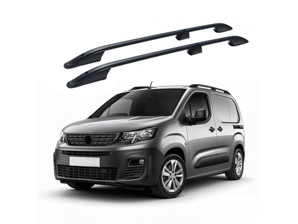 ΜΠΑΡΕΣ ΟΡΟΦΗΣ ΓΙΑ OPEL COMBO / PEUGEOT PARTNER / RIFTER 2019+ ΠΑΡΑΛΛΗΛΕΣ ΑΛΟΥΜΙΝΙΟΥ L1 ΜΑΥΡΕΣ ΟMTEC - 2 TEM.