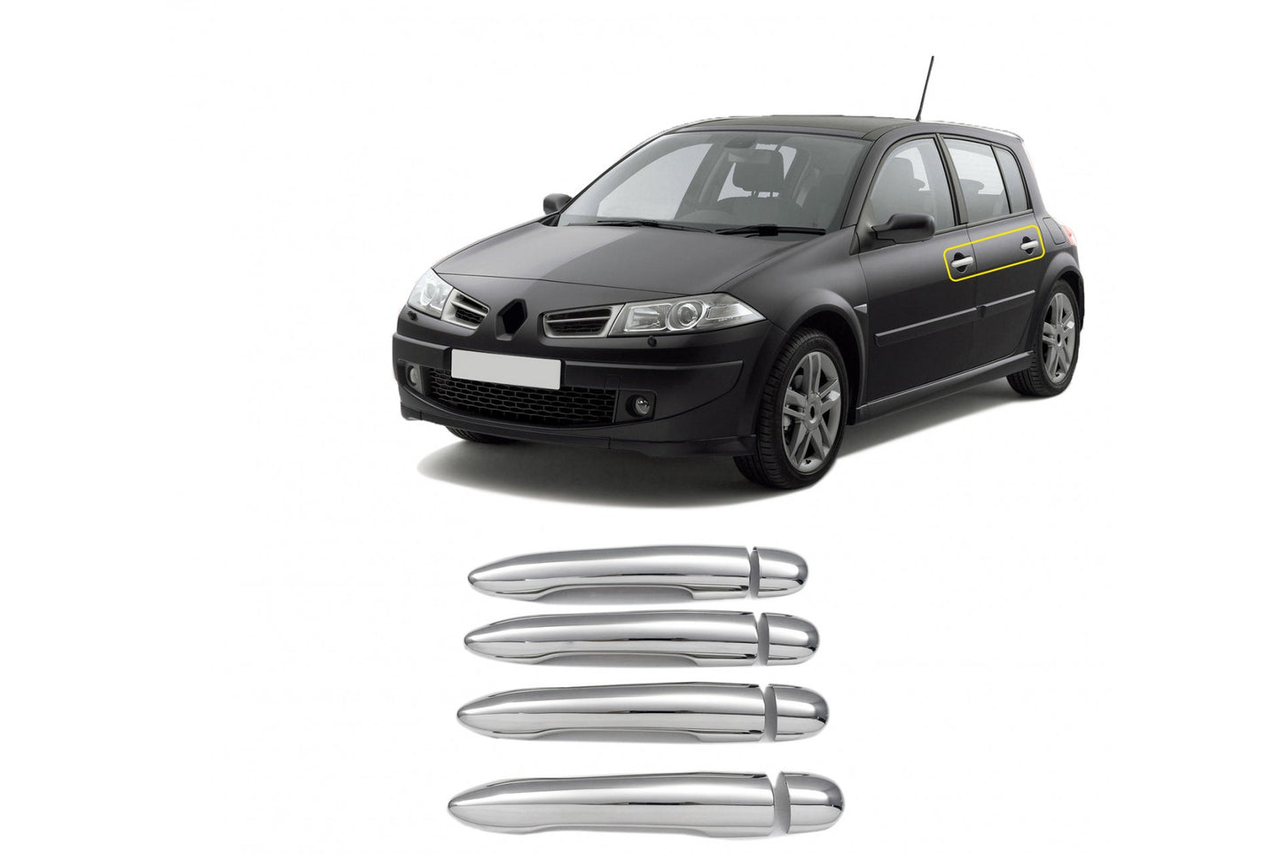 ΧΕΡΟΥΛΙΑ ΠΟΡΤΑΣ ΓΙΑ RENAULT MEGANE HB 5D /SEDAN /SW 04-10 ΧΡΩΜΙΟ ΜΕΤΑΛΛΙΚΑ 4ΠΟΡΤΕΣ 4ΤΕΜ