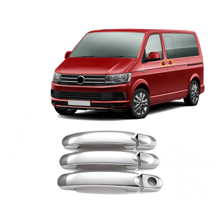 ΧΕΡΟΥΛΙΑ ΠΟΡΤΑΣ ΓΙΑ VW T6 TRANSPORTER VAN 2015+ 3 ΠΟΡΤΕΣ ΧΡΩΜΙΟ ΜΕΤΑΛΛΙΚΑ
