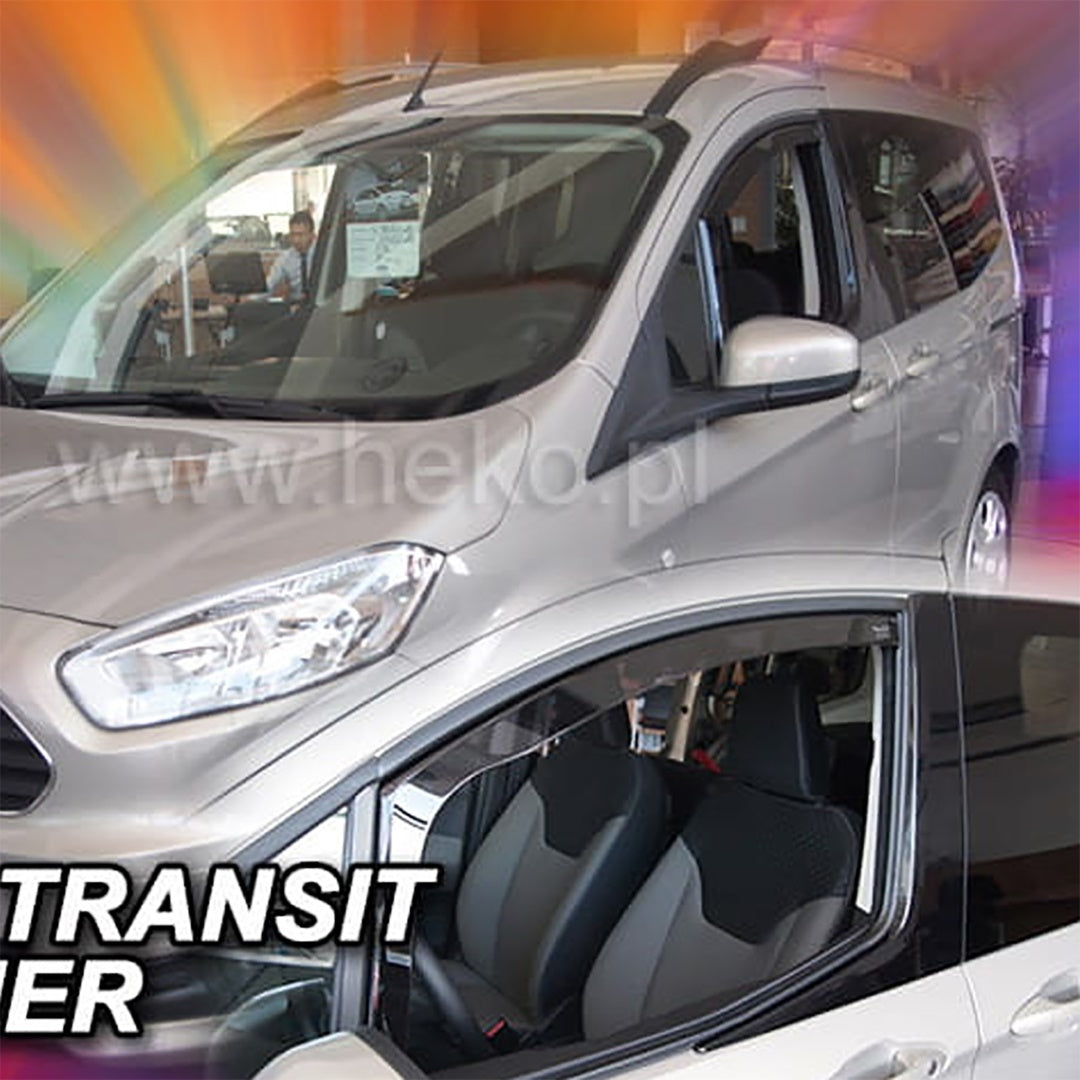 ΑΝΕΜΟΘΡΑΥΣΤΕΣ ΓΙΑ FORD TRANSIT COURIER 2D/4D 2014-2023 / TOURNEO COURIER 2D/4D 2014-2023 ΖΕΥΓΑΡΙ ΑΠΟ ΕΥΚΑΜΠΤΟ ΦΙΜΕ ΠΛΑΣΤΙΚΟ HEKO - 2 ΤΕΜ.