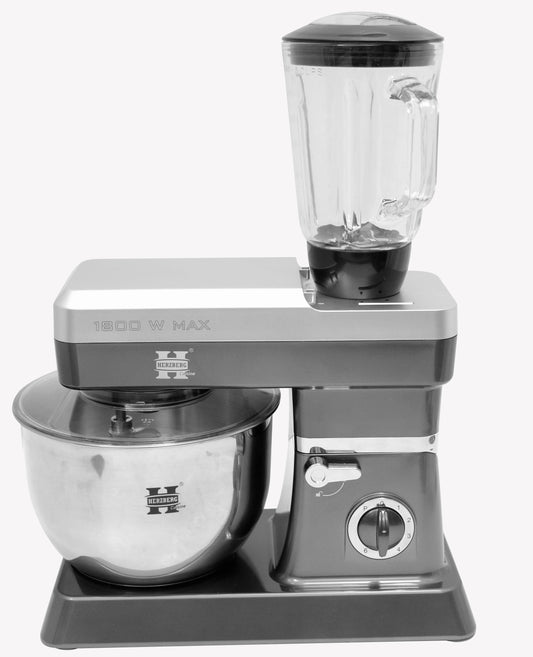 Herzberg HG-5065: 2 in 1 6.5L Stand Mixer and 1.7 Blender  - 1200W Silver