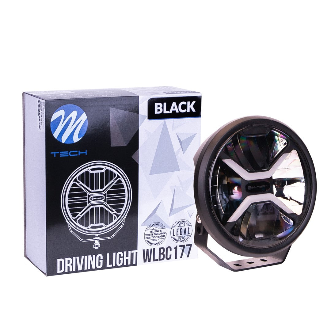 ΠΡΟΒΟΛΕΑΣ ΣΤΡΟΓΓΥΛΟΣ DRIVING LIGHT BLACK SERIES LED 12-48V 80W 5.700K 11.000lm 220mm mTECH - 1 ΤΕΜ.
