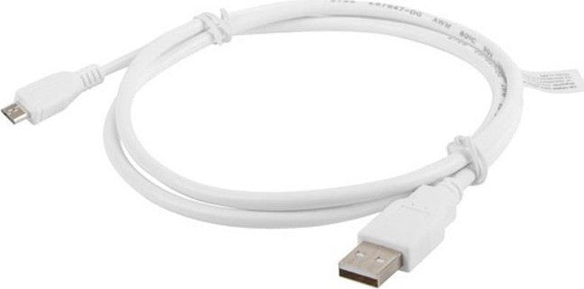 Lanberg USB 2.0 to micro USB Cable Λευκό 1m (CA-USBM-10CC-0010-W)