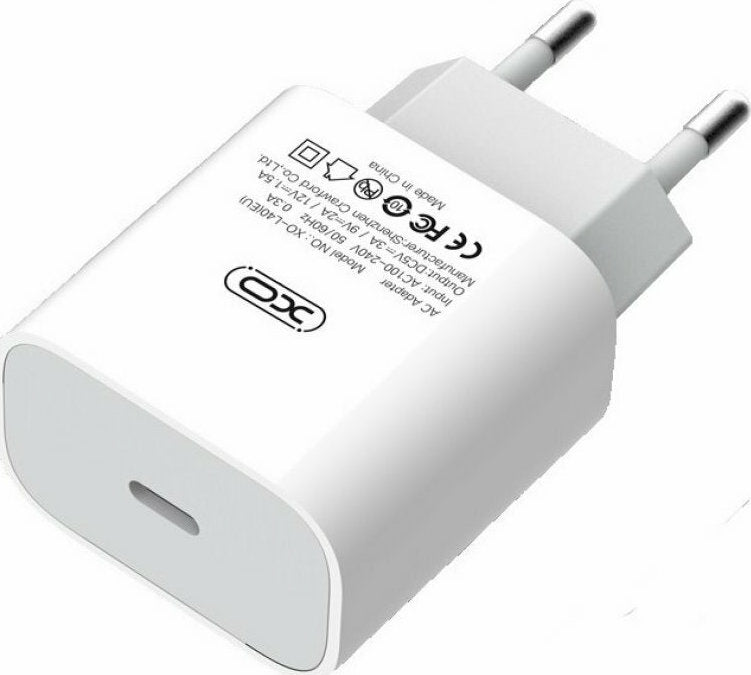 XO Φορτιστής Χωρίς Καλώδιο με Θύρα USB-C 18W Power Delivery Λευκός (L40)