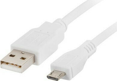 Lanberg USB 2.0 to micro USB Cable Λευκό 1m (CA-USBM-10CC-0010-W)