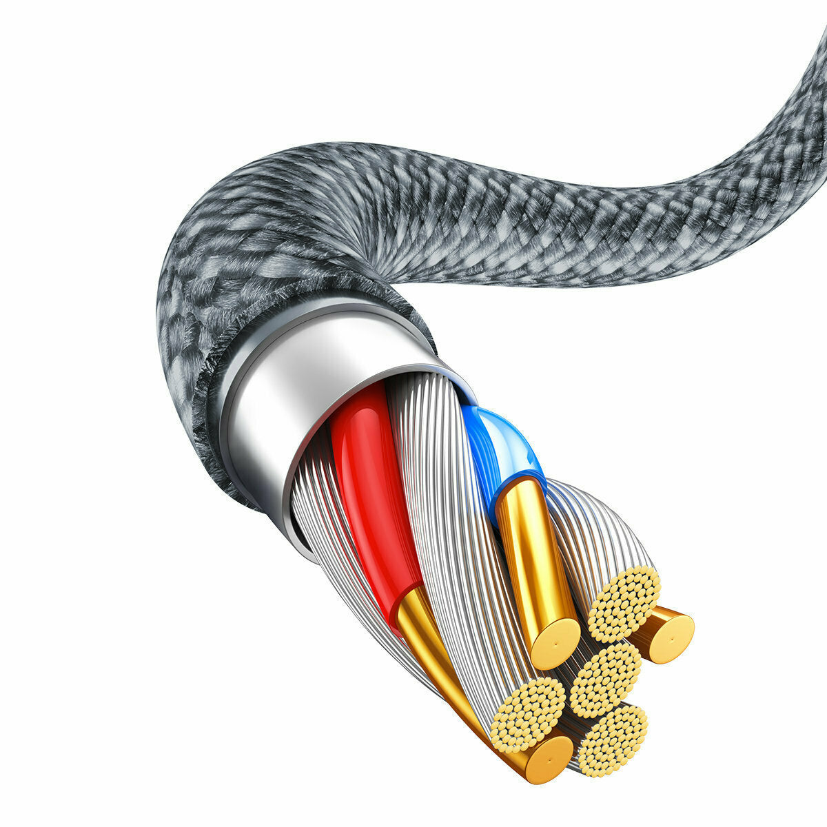 Baseus Braided USB to Lightning Cable Γκρι 1m (CALD000416)
