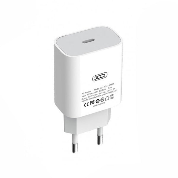 XO Φορτιστής Χωρίς Καλώδιο με Θύρα USB-C 18W Power Delivery Λευκός (L40)