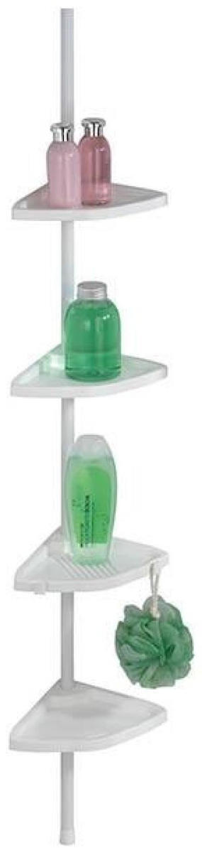 Wenko Easy 320801121 Γωνιακή Επιδαπέδια Ραφιέρα Μπάνιου Μεταλλική με 4 Ράφια 26x19.5x265cm Γκρι
