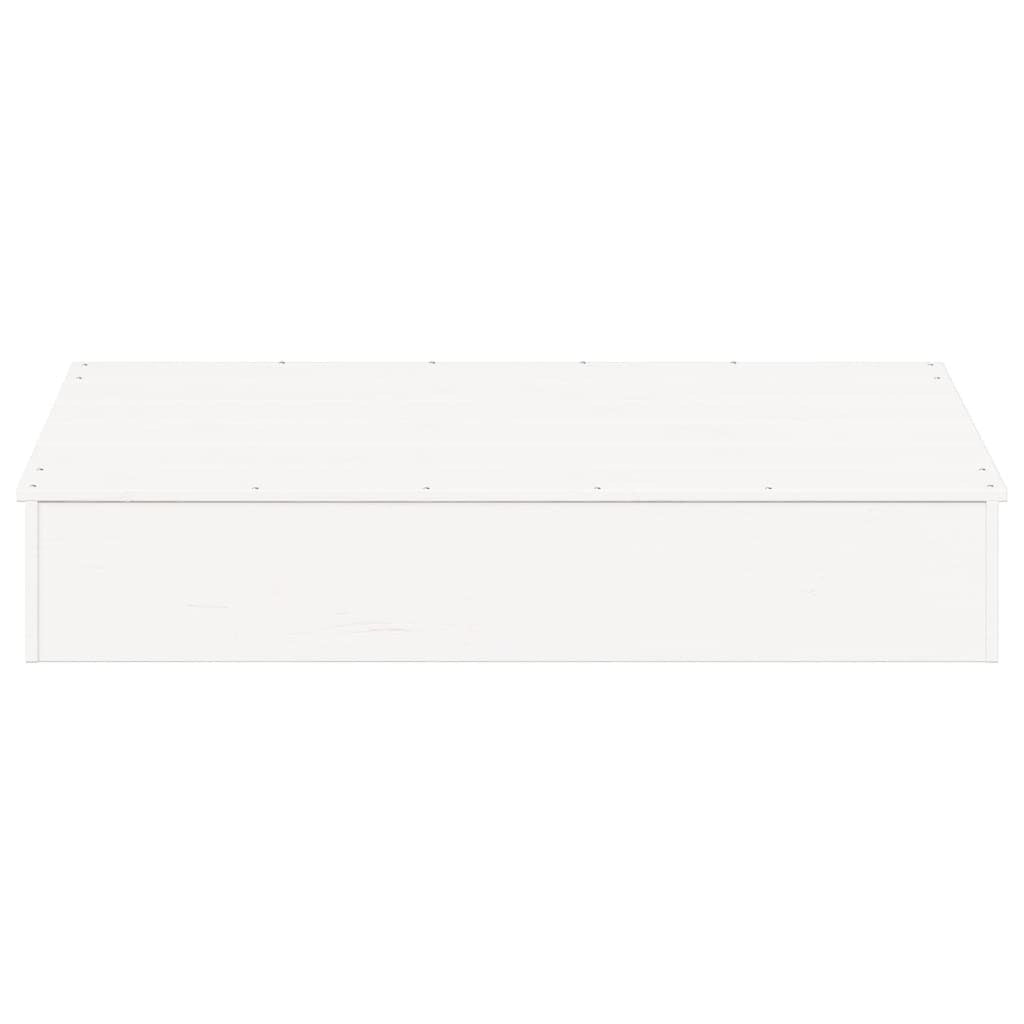 Vidaxl Αμμοδόχος Με Κάλυμμα Λευκή 111x111x19,5 Εκ. Μασίφ Ξύλο Πεύκου - Λευκό