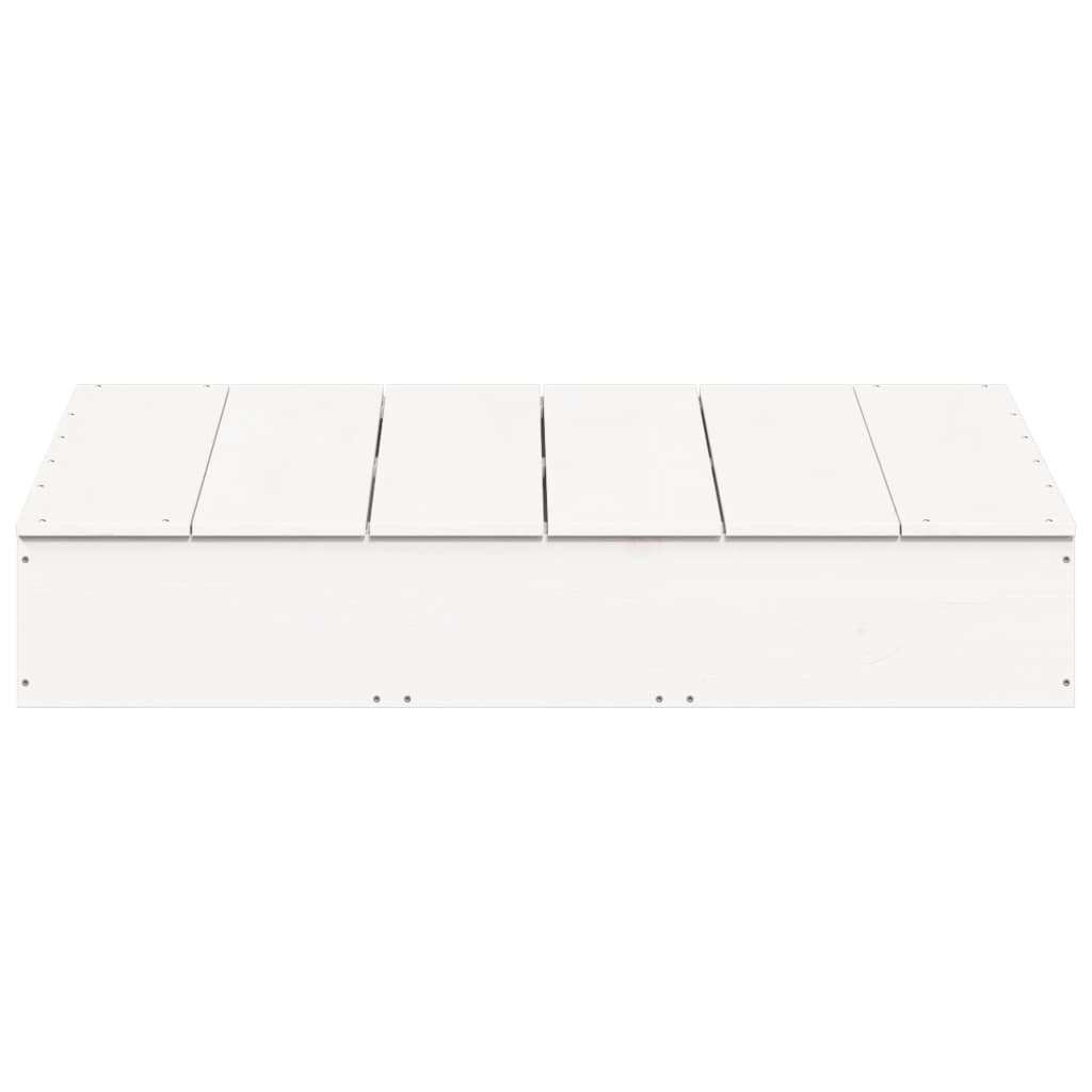Vidaxl Αμμοδόχος Με Κάλυμμα Λευκή 111x111x19,5 Εκ. Μασίφ Ξύλο Πεύκου - Λευκό