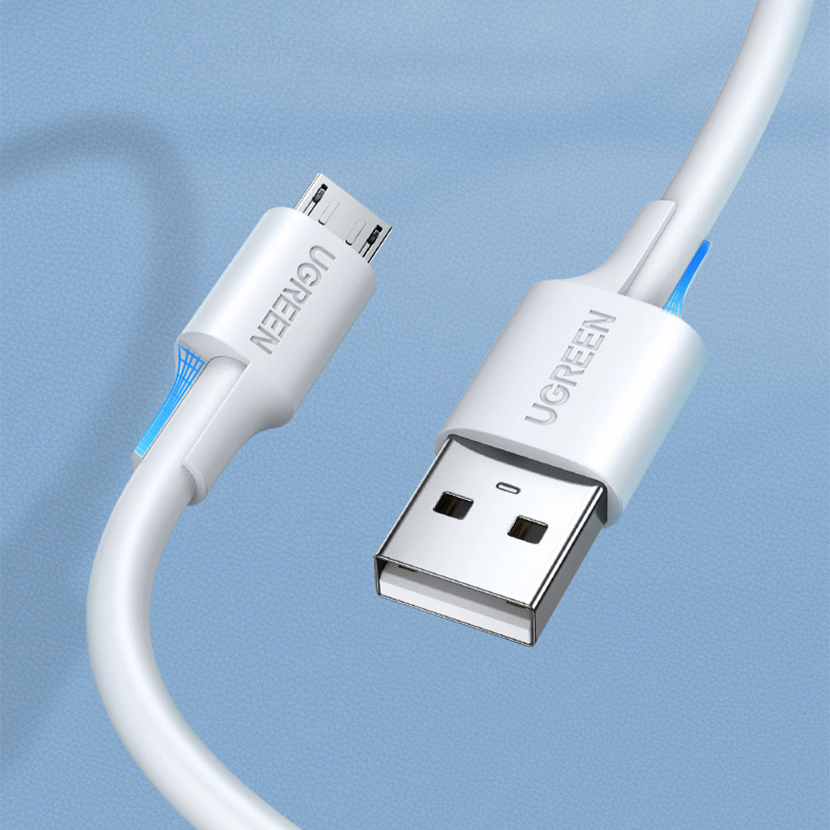 Ugreen Regular USB 2.0 to micro USB Cable Λευκό 0.5m 1τμχ