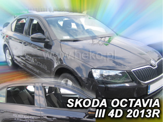 ΑΝΕΜΟΘΡΑΥΣΤΕΣ ΓΙΑ SKODA OCTAVIA 3 A7 4/5D 2013+  LTB ΣΕΤ ΑΥΤΟΚΙΝΗΤΟΥ ΑΠΟ ΕΥΚΑΜΠΤΟ ΦΙΜΕ ΠΛΑΣΤΙΚΟ HEKO - 4 ΤΕΜ.