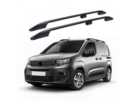ΜΠΑΡΕΣ ΟΡΟΦΗΣ ΓΙΑ  OPEL COMBO / PEUGEOT PARTNER / RIFTER 2019+ ΠΑΡΑΛΛΗΛΕΣ ΑΛΟΥΜΙΝΙΟΥ L1 ΜΑΥΡΕΣ ΟMTEC - 2 TEM.