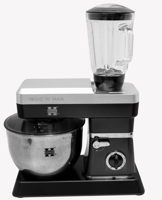 Herzberg HG-5065: 2 in 1 6.5L Stand Mixer and 1.7 Blender  - 1200W Black