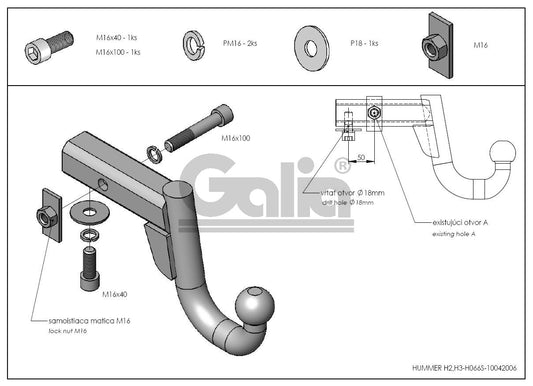 Κοτσαδόρος HUMMER H2 / H3 (με βίδες)